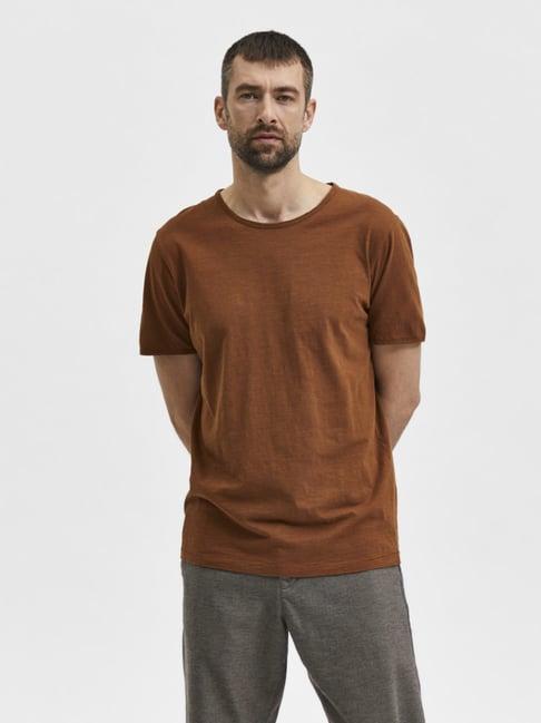 selected homme toffee regular fit t-shirt