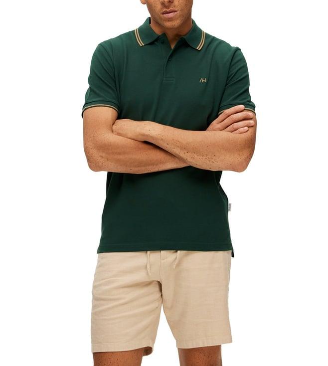 selected homme trekking green regular fit polo t-shirt