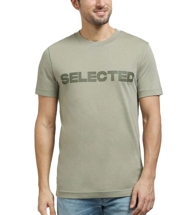 selected homme vetiver logo slim fit t-shirt