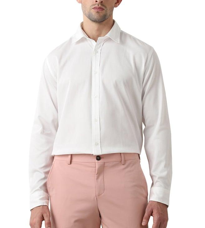 selected homme white dobby regular fit shirt