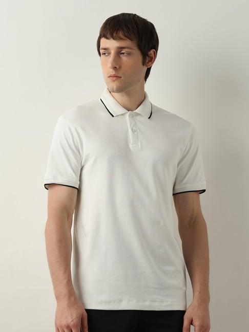 selected homme white slim fit cotton polo t-shirt