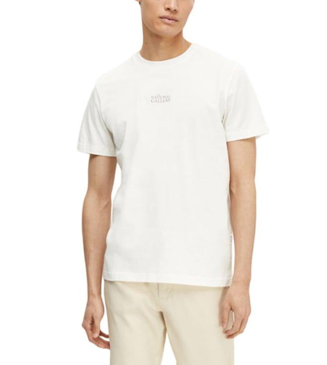 selected homme white slim fit t-shirt