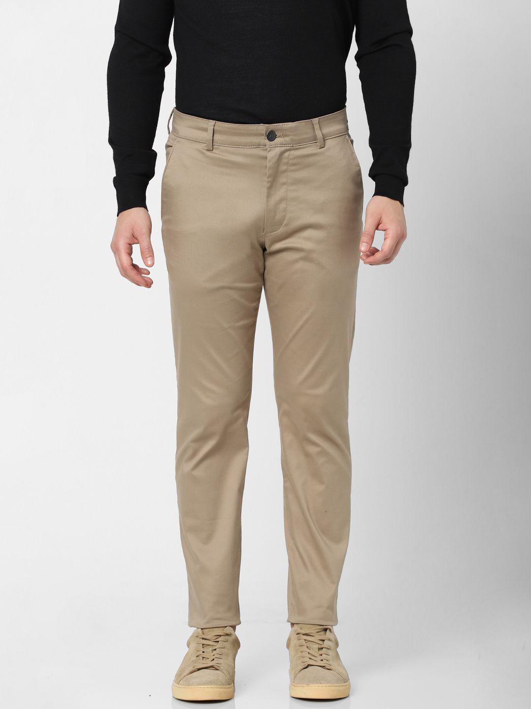 selected men beige slim fit chinos trousers