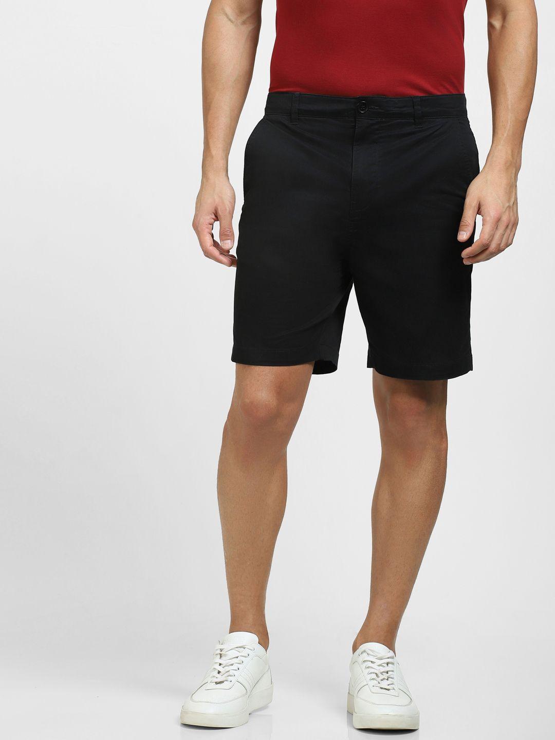 selected men mid rise regular fit cotton denim shorts