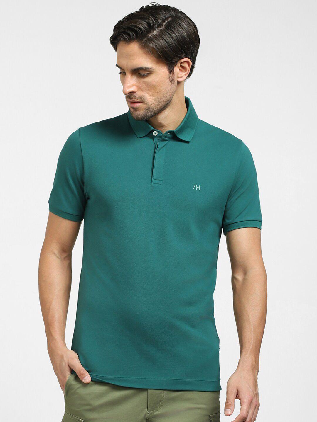 selected men polo collar slim fit t-shirt