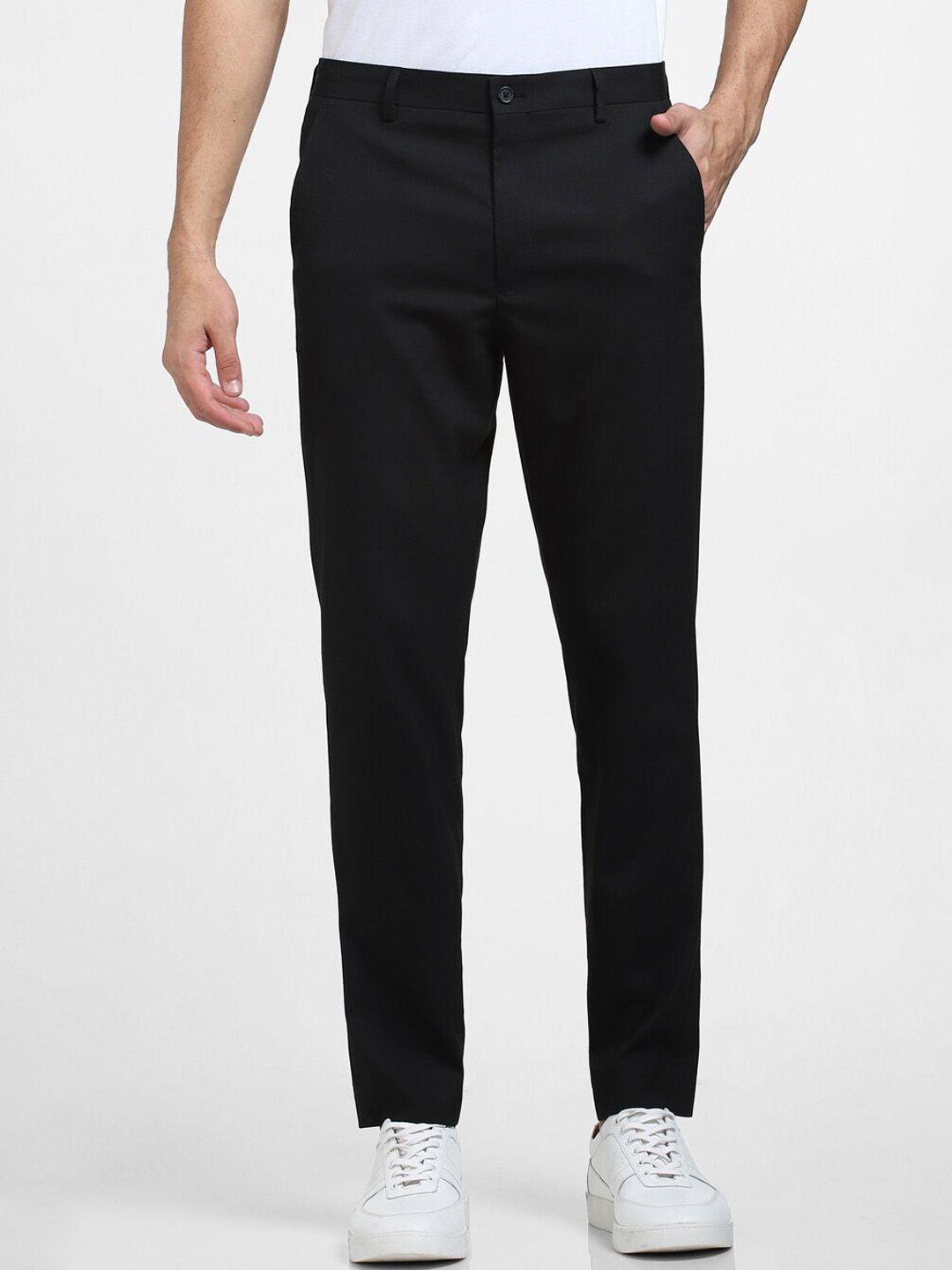 selected men slim fit mid-rise trousers