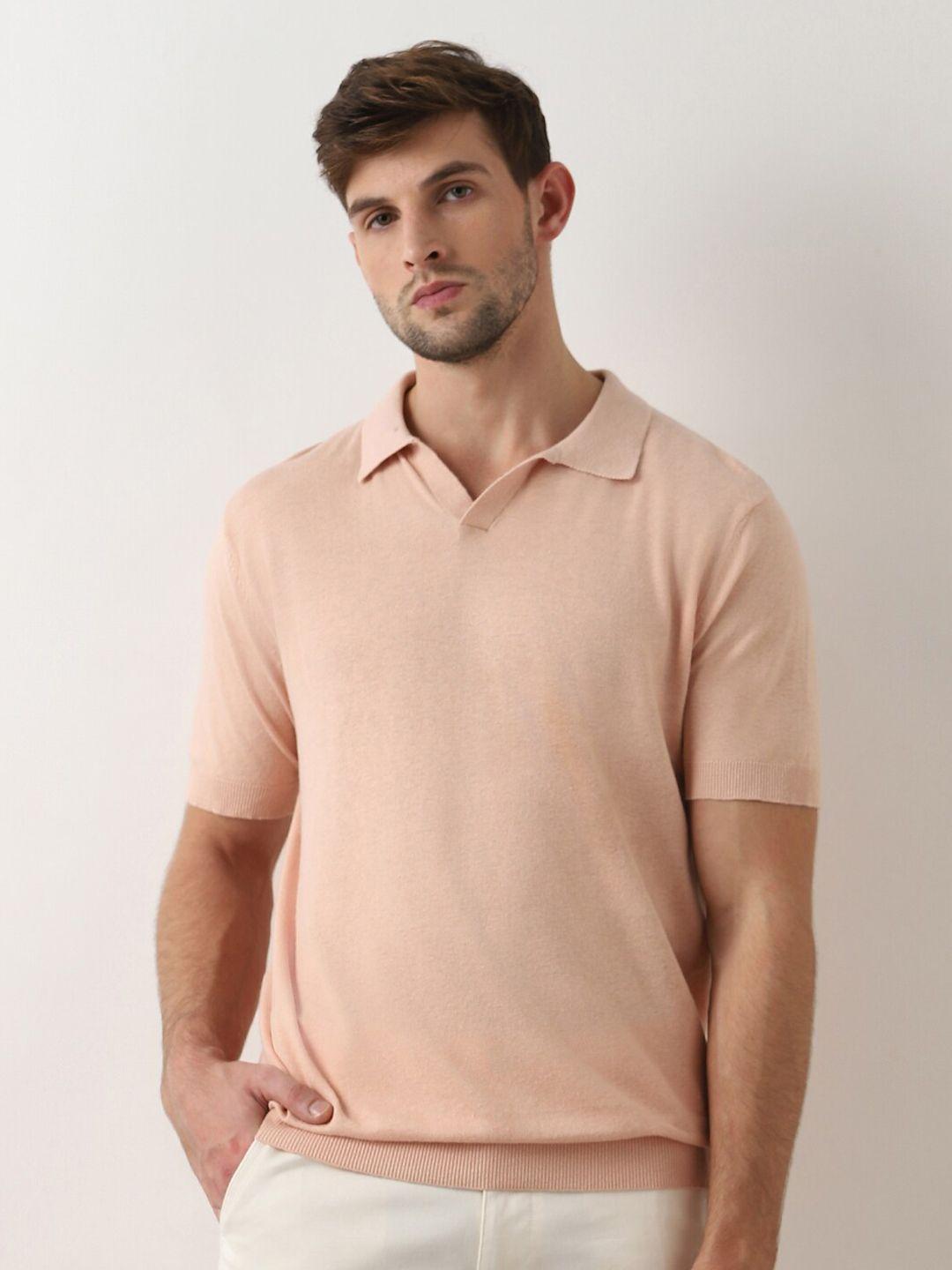 selected polo collar short sleeves organic cotton t-shirt