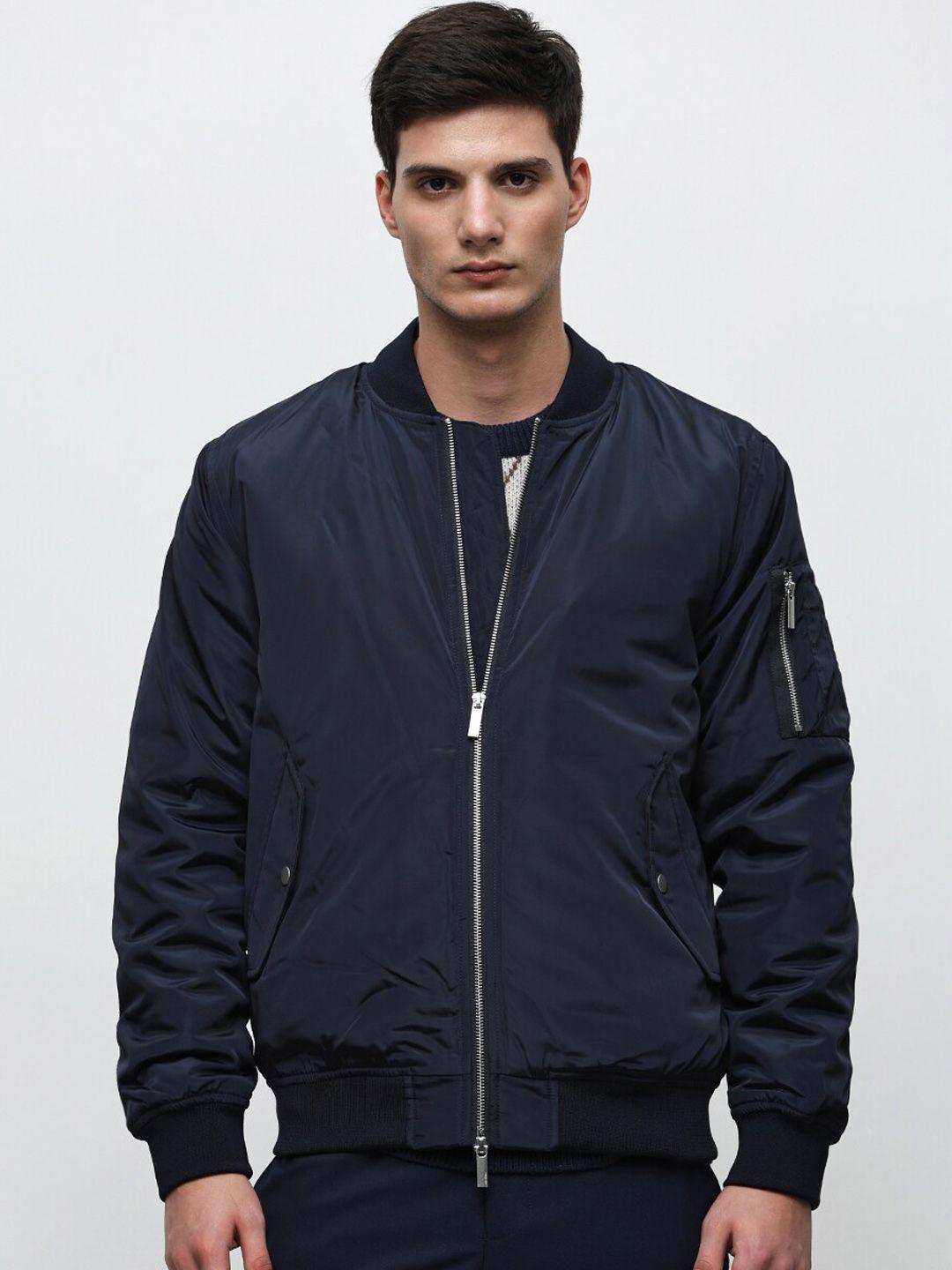 selected stand collar bomber jacket