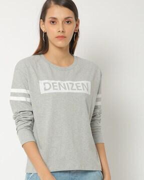 selena crew-neck t-shirt with branding