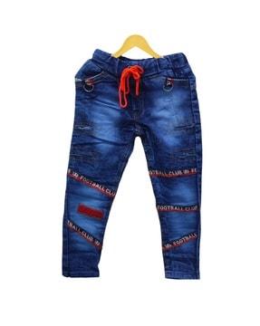self-design straight jeans