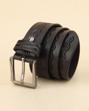 self-design belt with metallic buckle