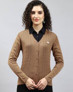 self-design cardigan with button-closure