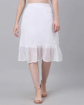 self-design chiffon a-line skirt