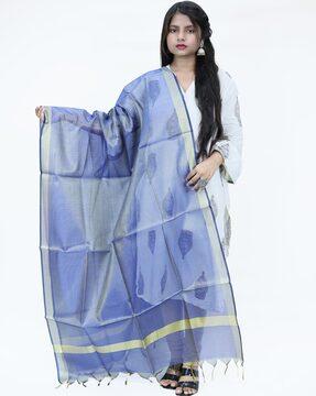 self-design dupatta with zari accent