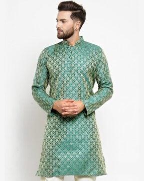 self-design full-sleeve long kurta