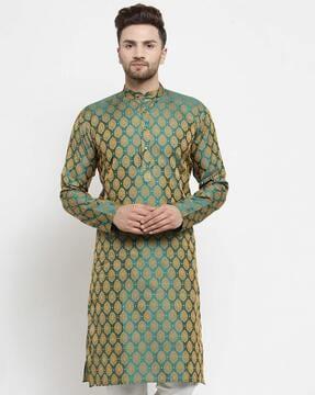 self-design full-sleeve long kurta