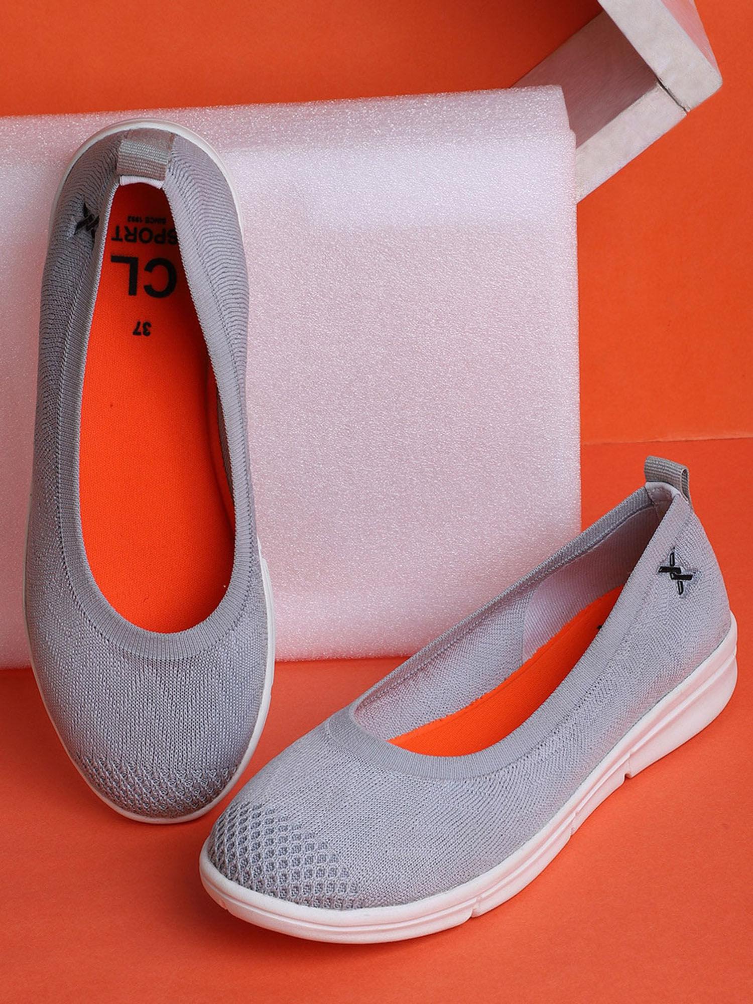 self design grey ballerinas