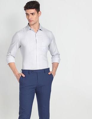 self design regular fit formal shirt