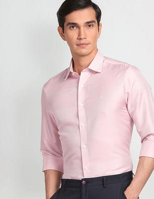 self design regular fit formal shirt