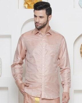 self-design regular fit shirt