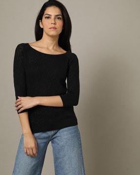 self-design round-neck pullover