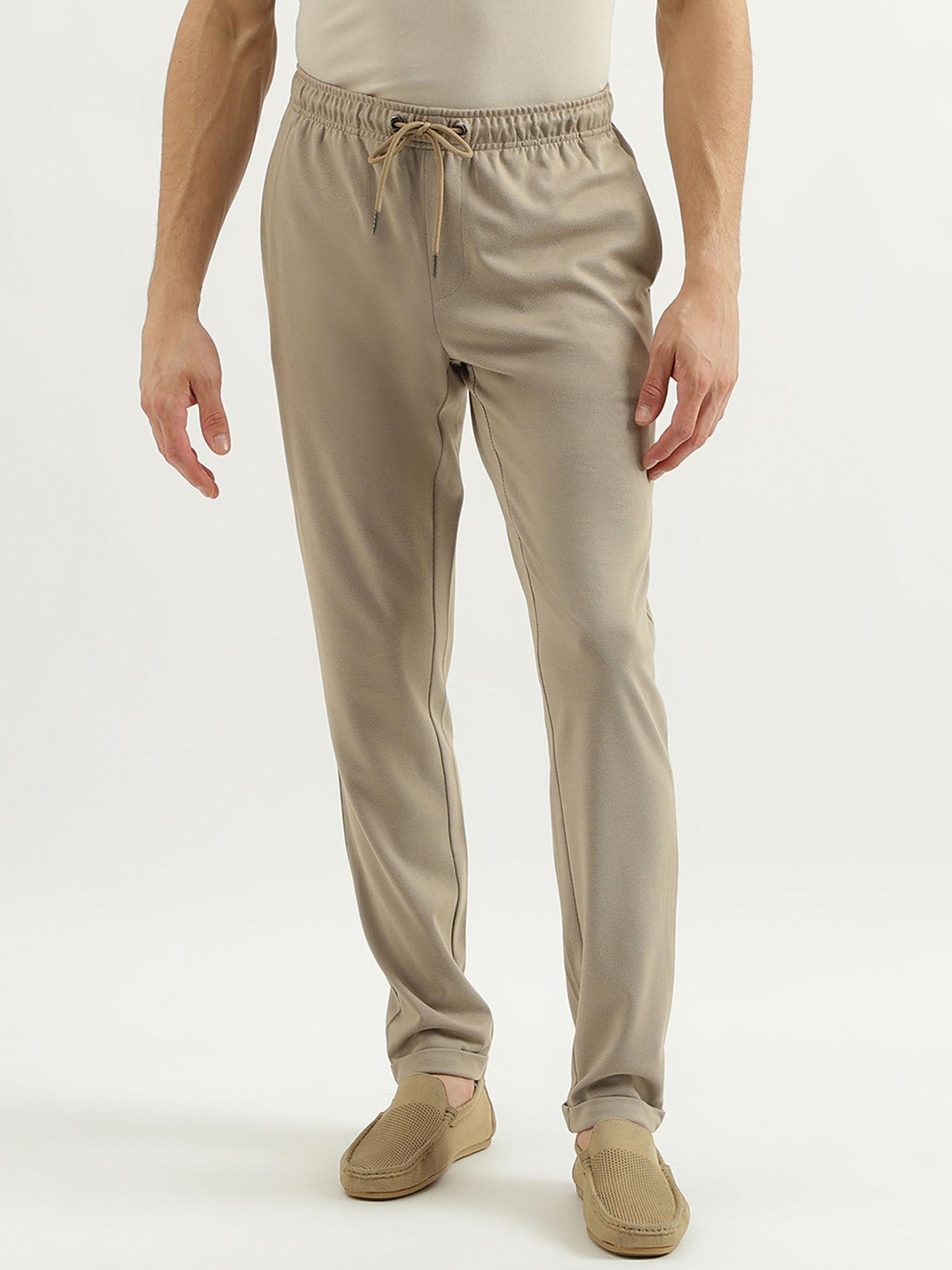 self design slim fit trackpants