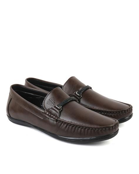 self-design slip-on loafers with stitches