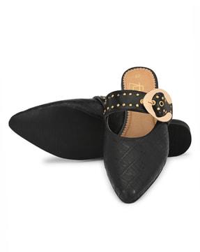 self-designed slip-on sandals with embellishments