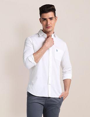 self stripe premium cotton shirt