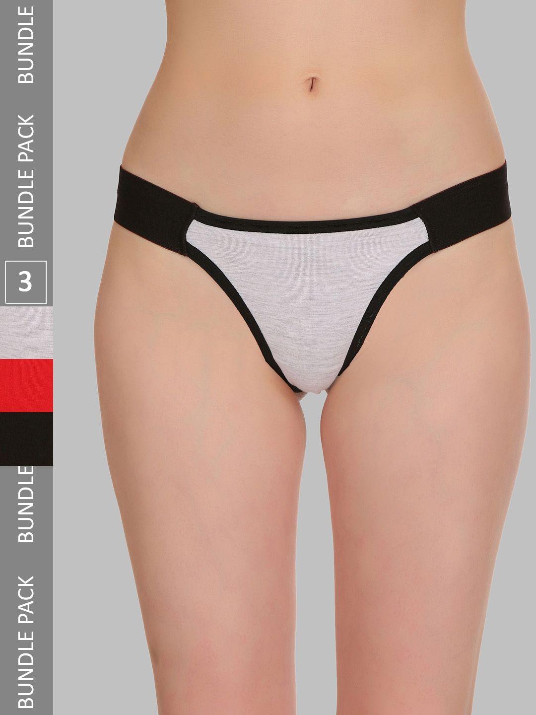selfcare pack of 3 colourblocked thong briefs sn1545n