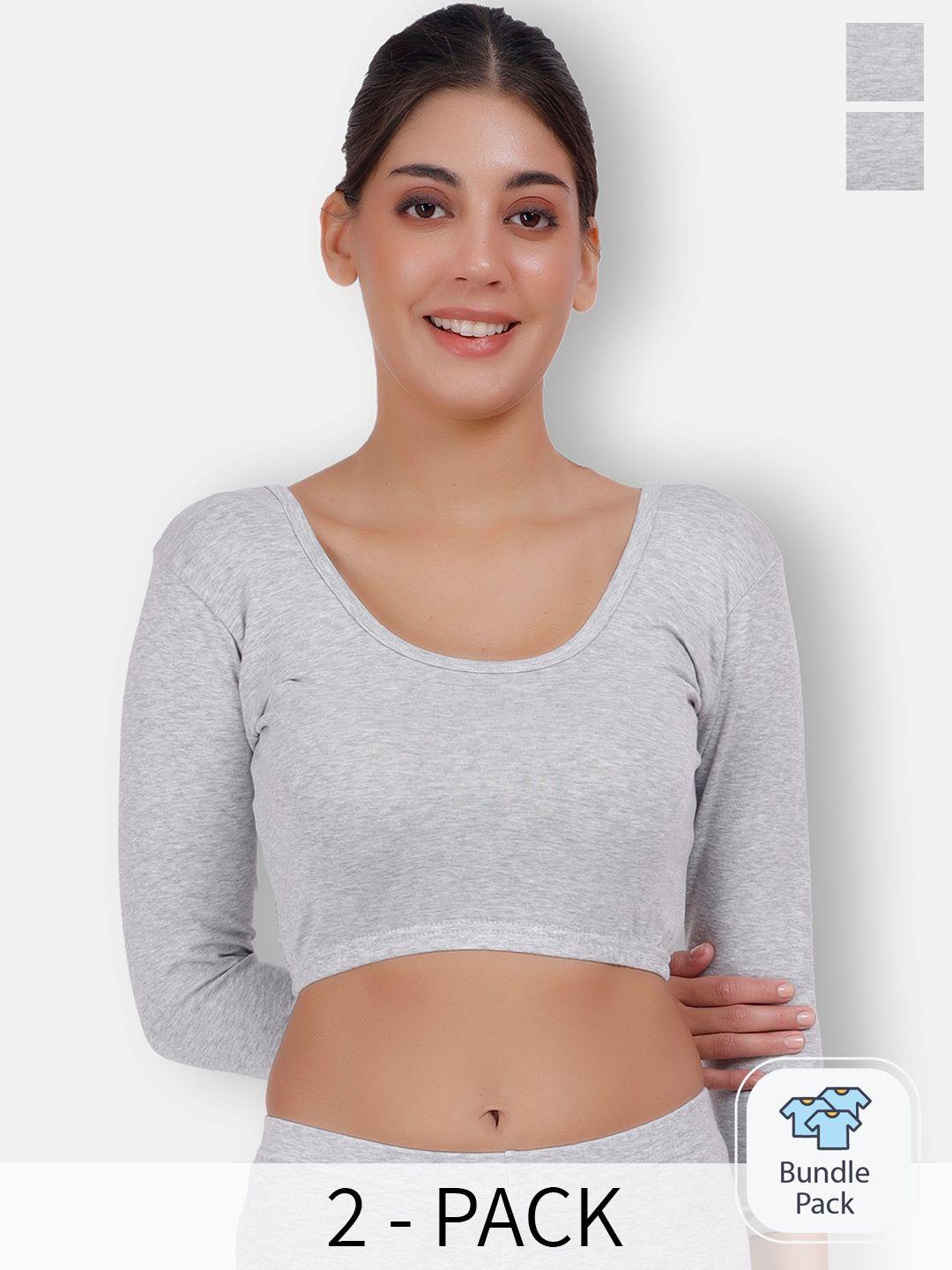 selfcare pack of 2 thermal crop tops