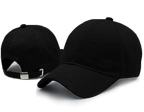 selloria acrylic brand a- adjustable cap black plain cap unisex cap quick drying sun hat for summers activites sports baseball hat for men pack of 1
