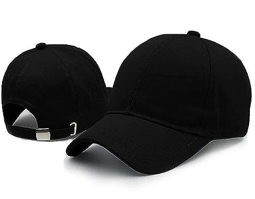 selloria acrylic plain baseball sport cap men's baseball head hat stylish all sports caps with adjustable strap pack of 1 (black)
