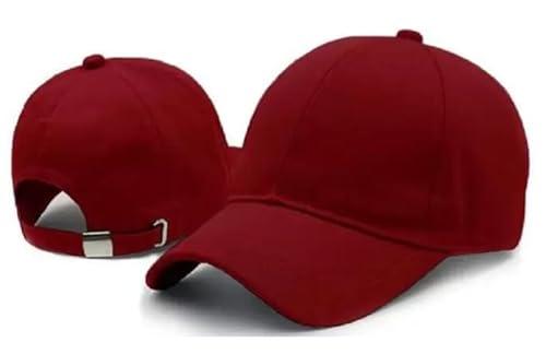 selloria acrylic plain baseball sport cap men's baseball head hat stylish all sports caps with adjustable strap pack of 1 (maroon)