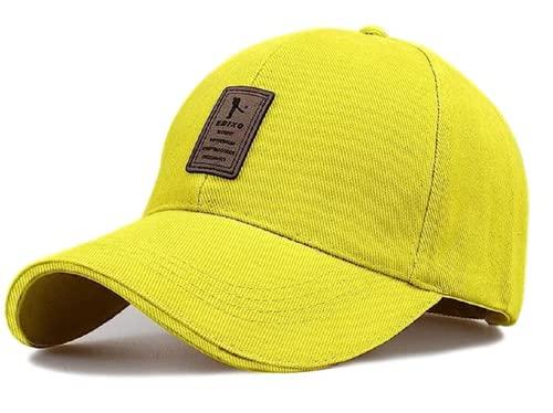 selloria brand a soft cotton adjustable unisex cap quick drying sun hat protection for men and women (freesize) baseball caps (pack of 2) (yellow)