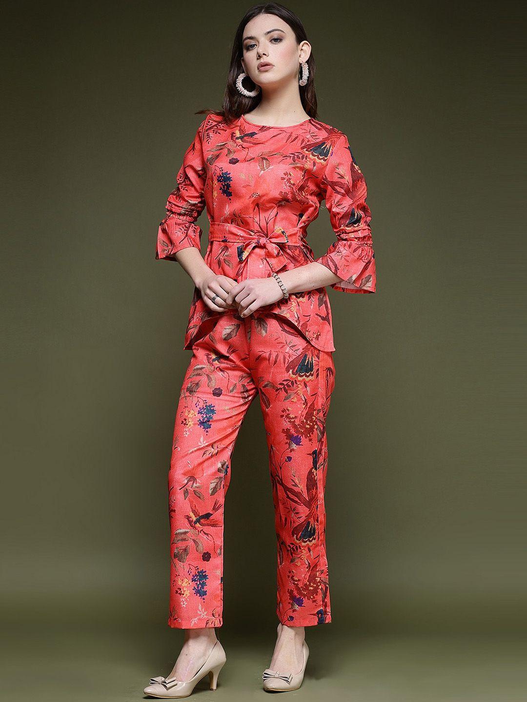 selvia floral printed top with trousers