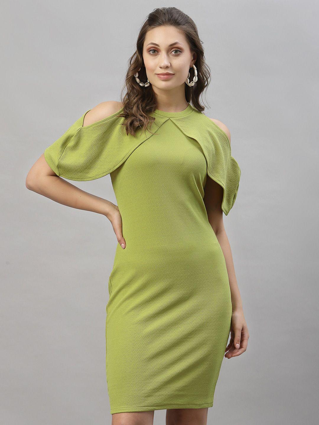 selvia olive green sheath dress