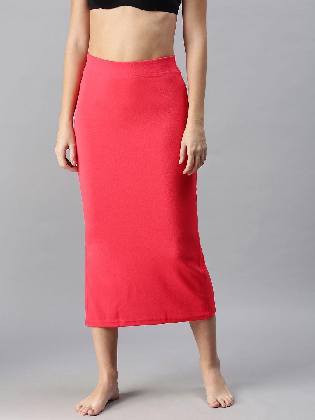 selvia red side slit saree shapewear 180tk114