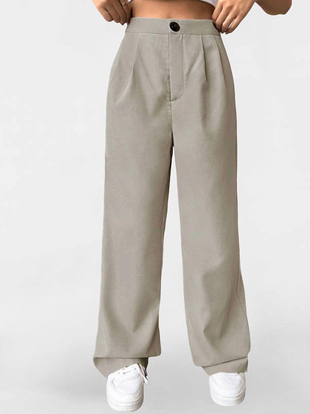 selvia women easy wash pleated parallel trousers
