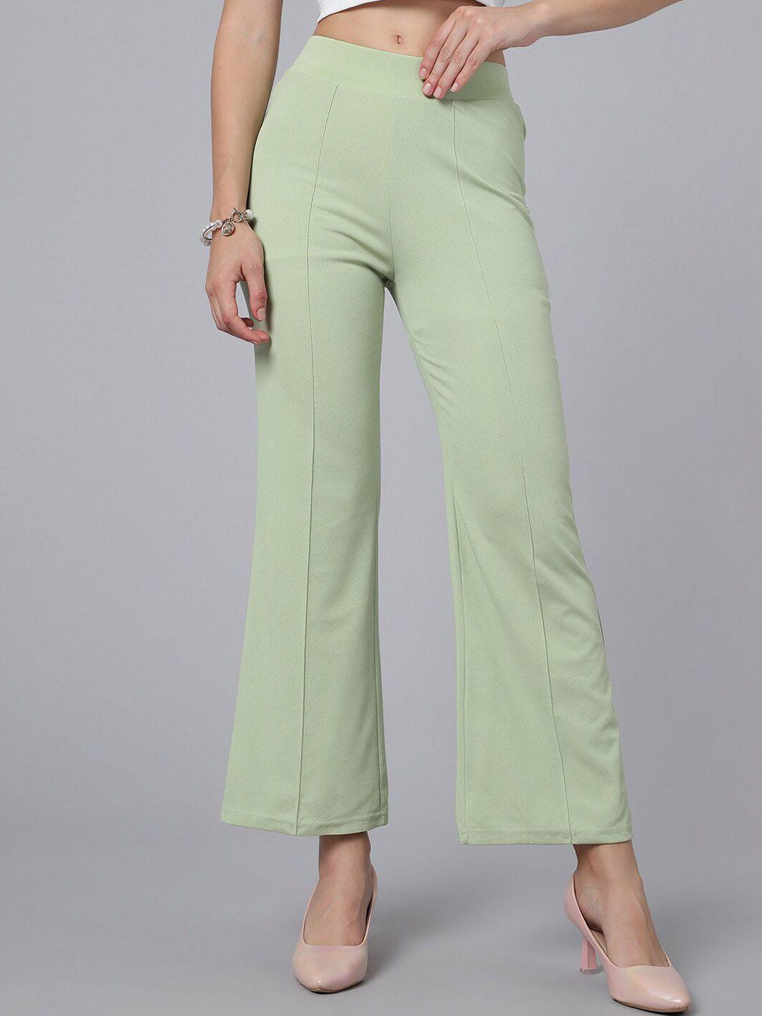 selvia women green trousers