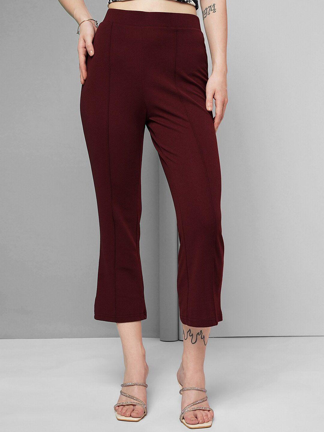 selvia women mid rise easy wash chinos trousers