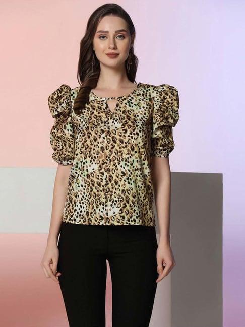 selvia beige printed top