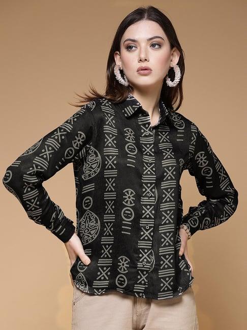 selvia black printed shirt