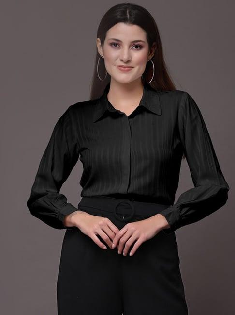 selvia black regular fit shirt