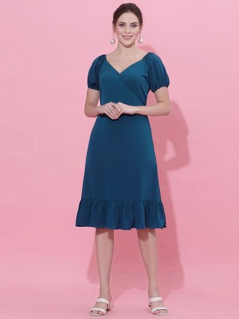 selvia blue a-line dress