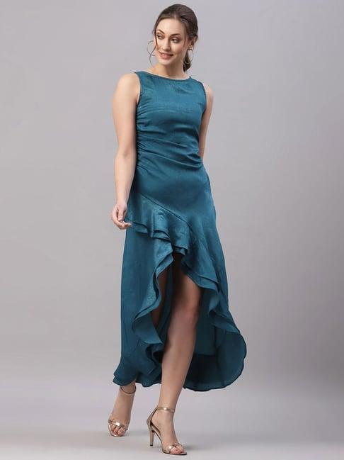 selvia blue asymmetric dress