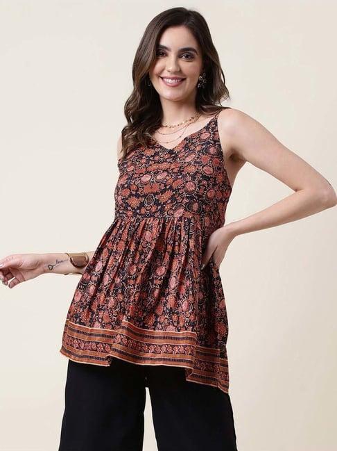 selvia brown printed tunic