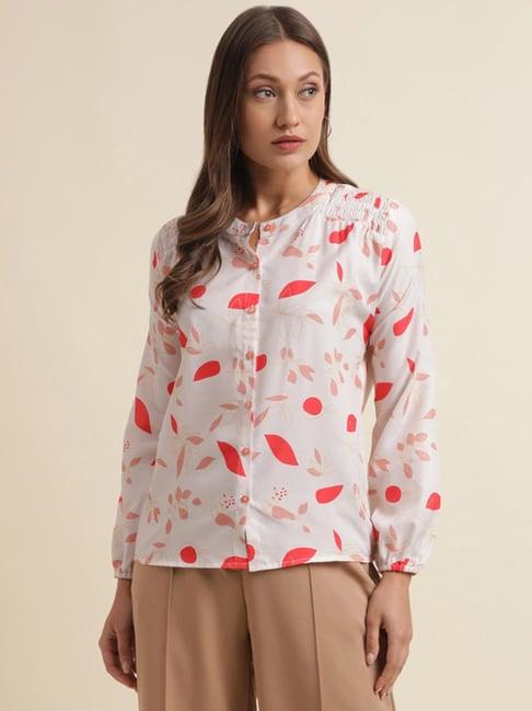 selvia cream rayon printed shirt