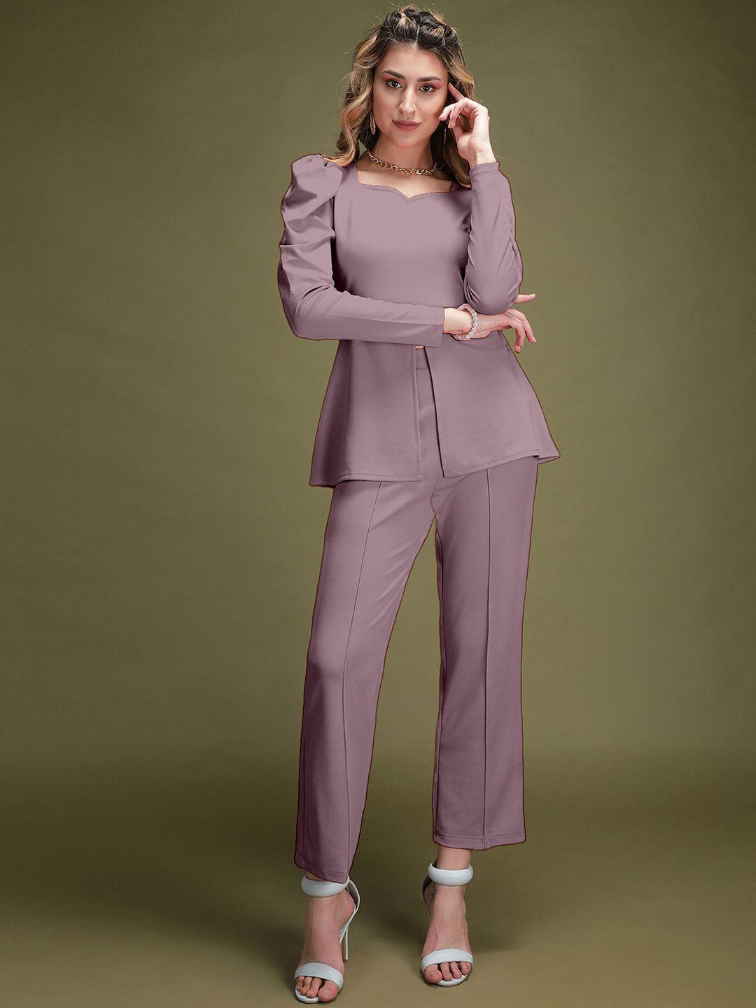 selvia dyed sweetheart neck top with trousers co-ords