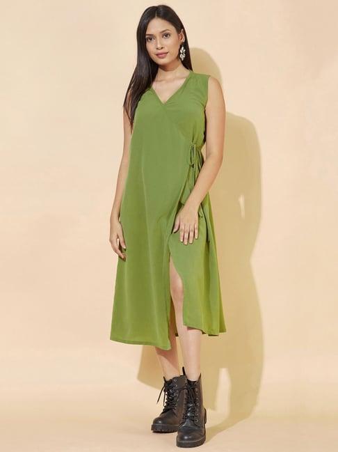 selvia green a-line dress